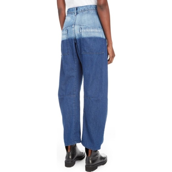 Y's by Yohji Yamamoto Blue Dip Dye High Rise U-Gusset Wide Leg Jeans EUC 2/M/28 - Picture 3 of 12
